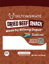 Load image into Gallery viewer, BiltongMate Biltong - Air-Dried Beef Jerky Snack, Traditional South African Style, Sliced, 3oz
